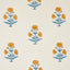 Schumacher Poppy Hand Block Print Mustard & Sky Fabric