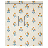 Schumacher Poppy Hand Block Print Mustard & Sky Fabric