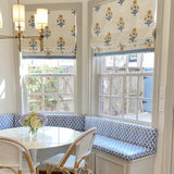 Schumacher Poppy Hand Block Print Mustard & Sky Fabric