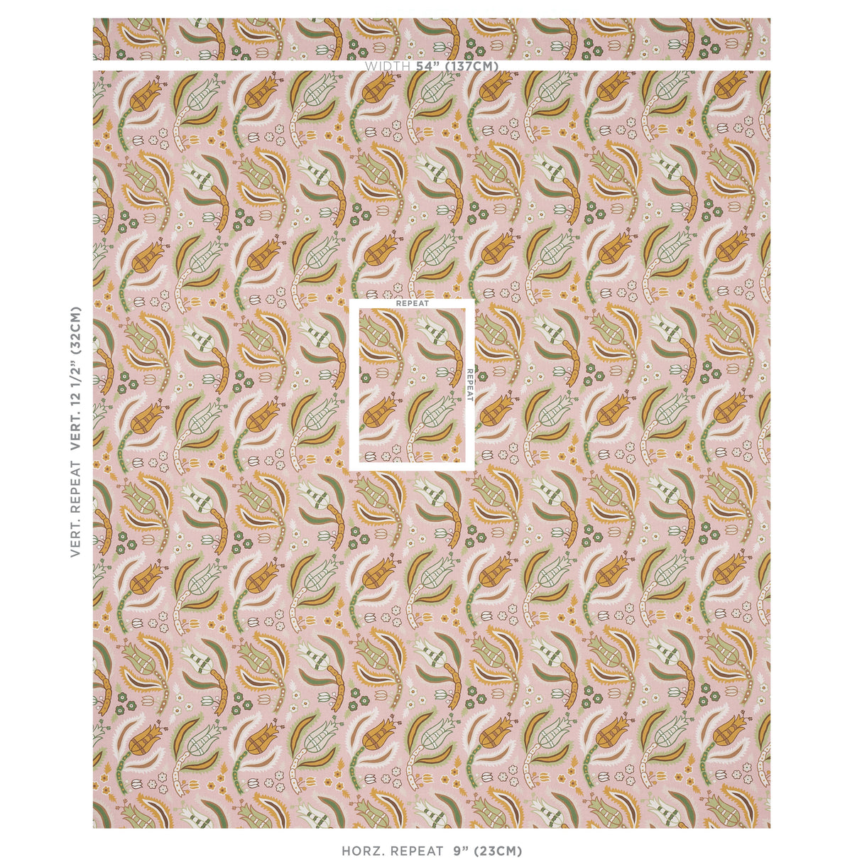 Schumacher Malabar Vine Blush Fabric