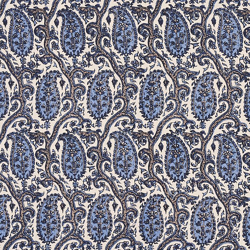 Schumacher Daria Paisley Indigo Fabric