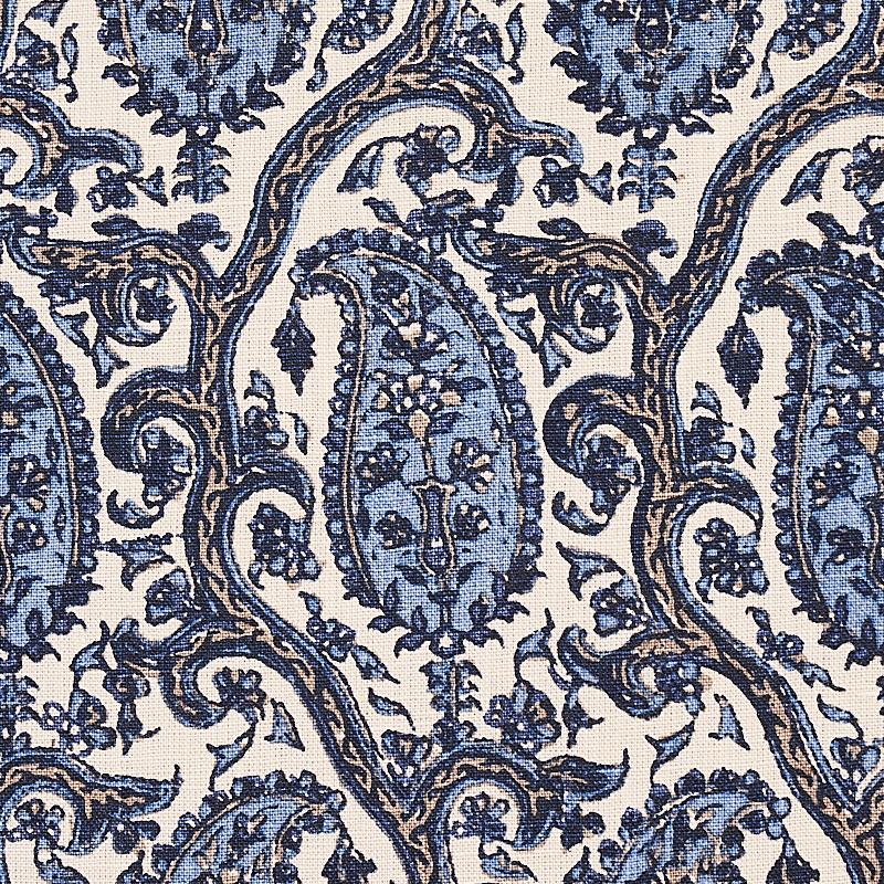 Schumacher Daria Paisley Indigo Fabric