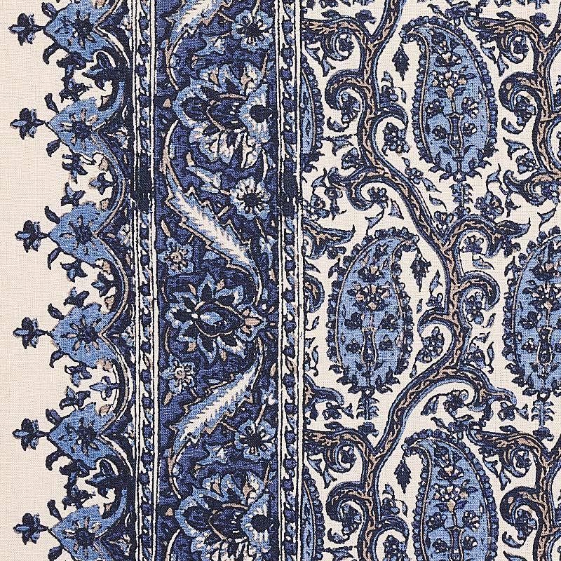 Schumacher Daria Paisley Indigo Fabric