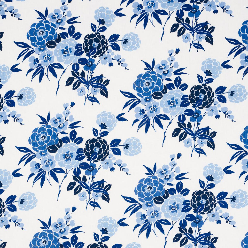 Schumacher Valentina Floral Blue Fabric