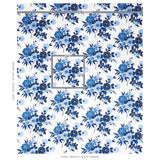 Schumacher Valentina Floral Blue Fabric