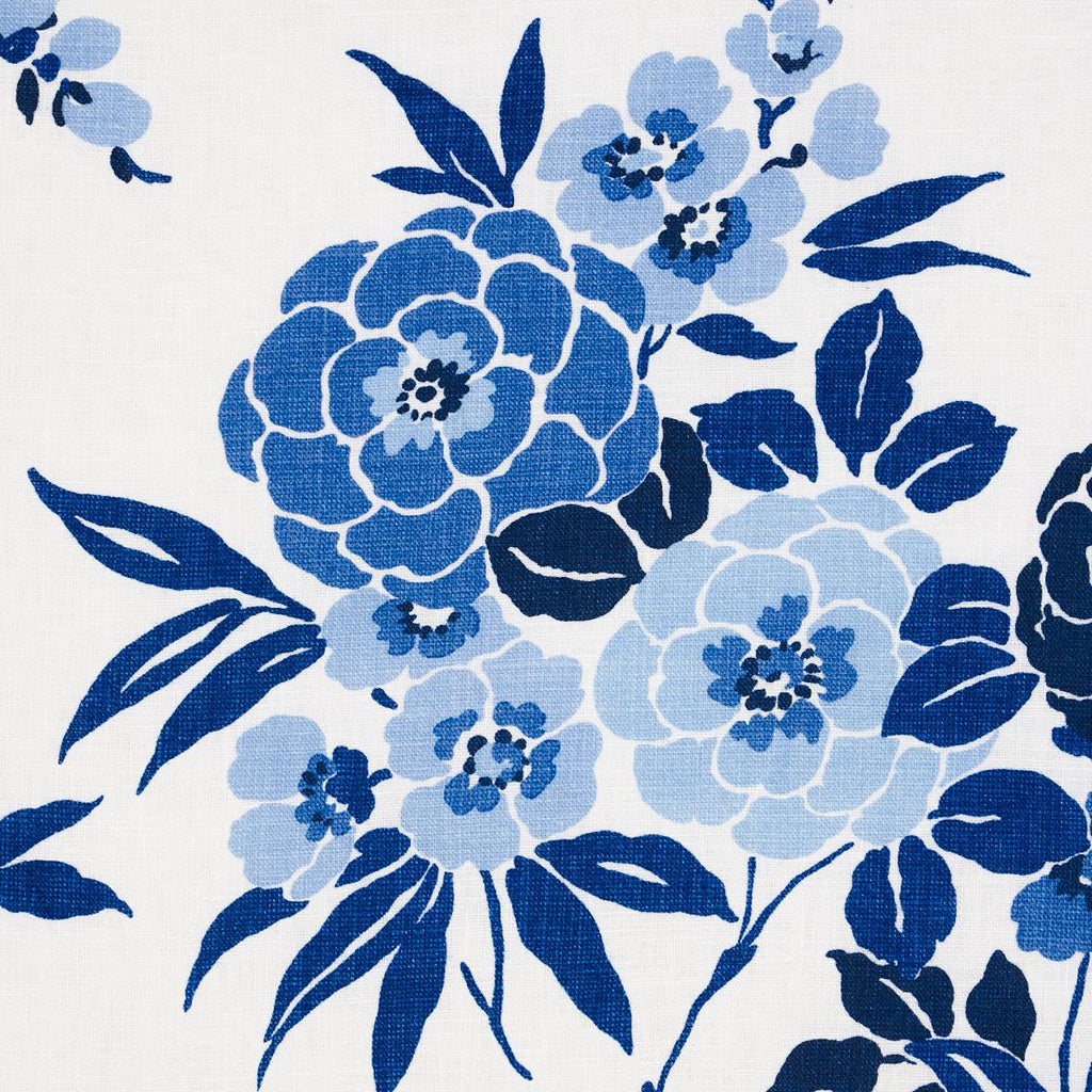 Schumacher Valentina Floral Blue Fabric