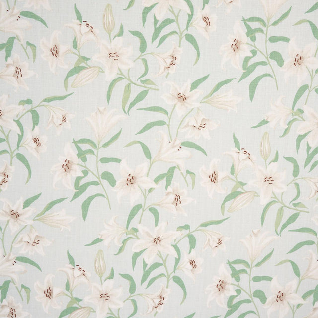 Schumacher Scattered Lilies Sky Fabric