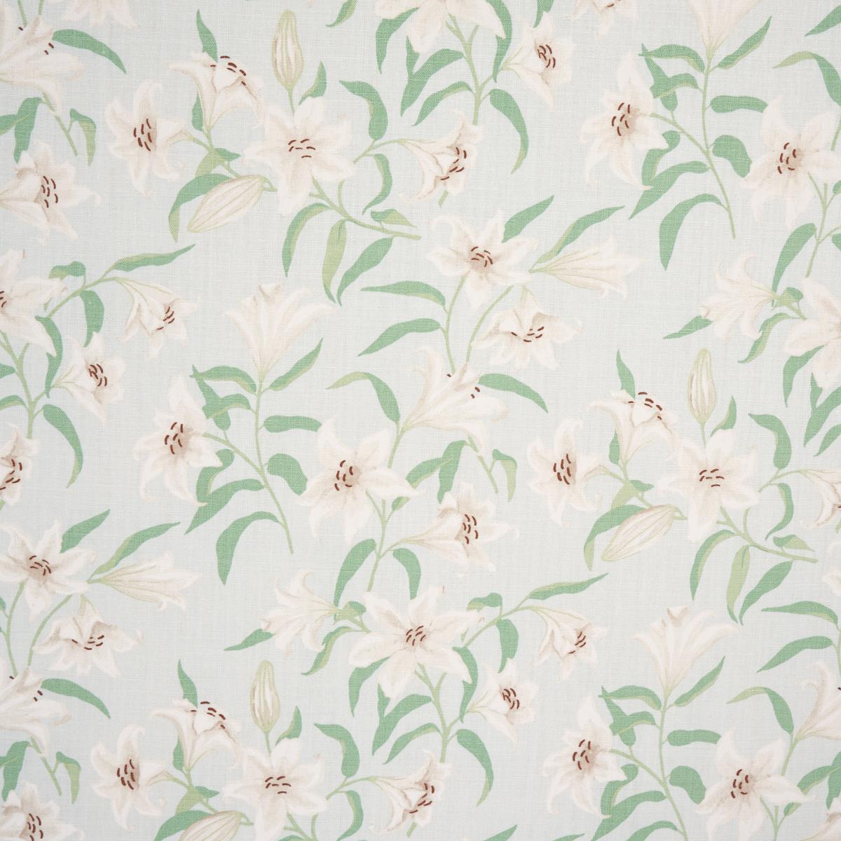 Schumacher Scattered Lilies Sky Fabric