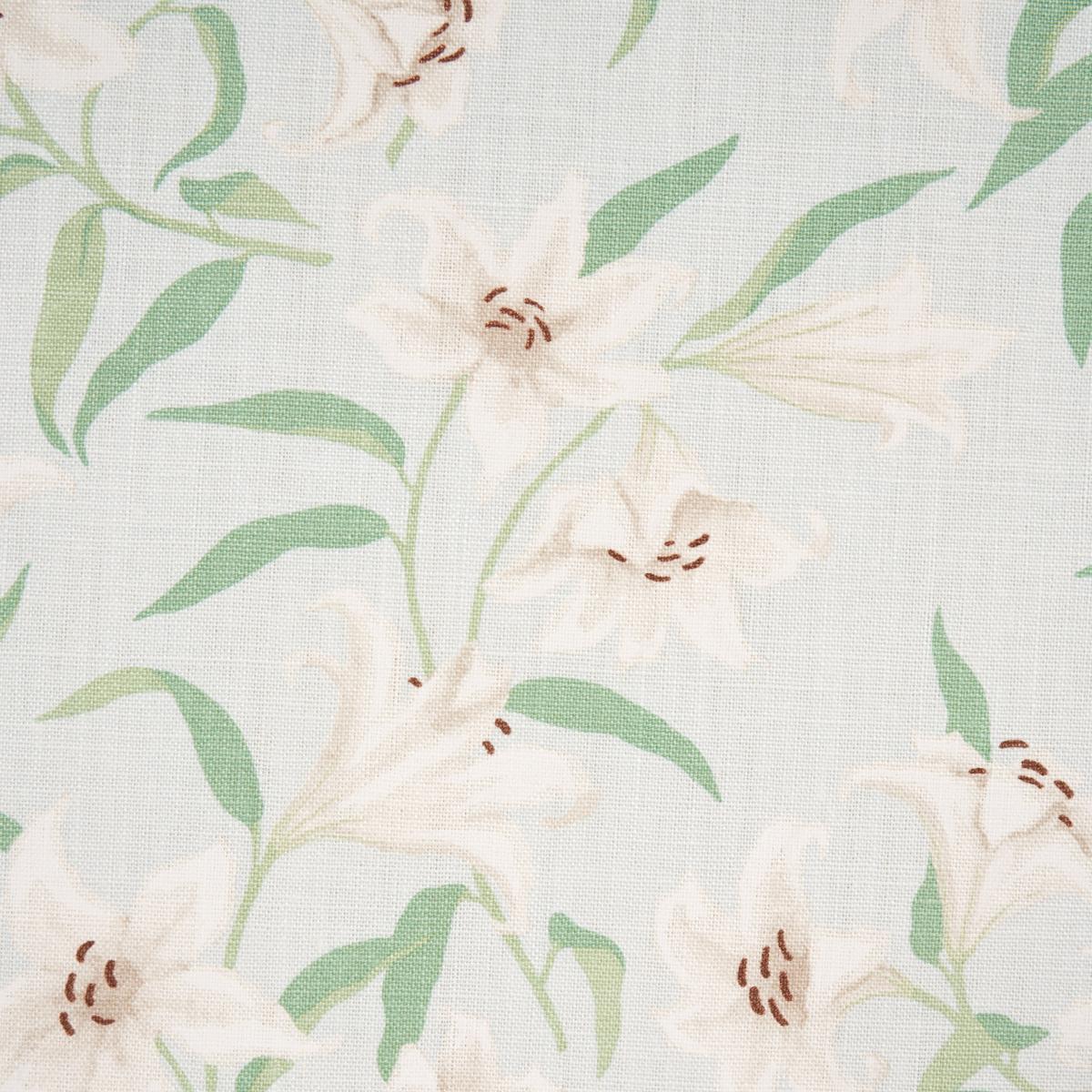 Schumacher Scattered Lilies Sky Fabric