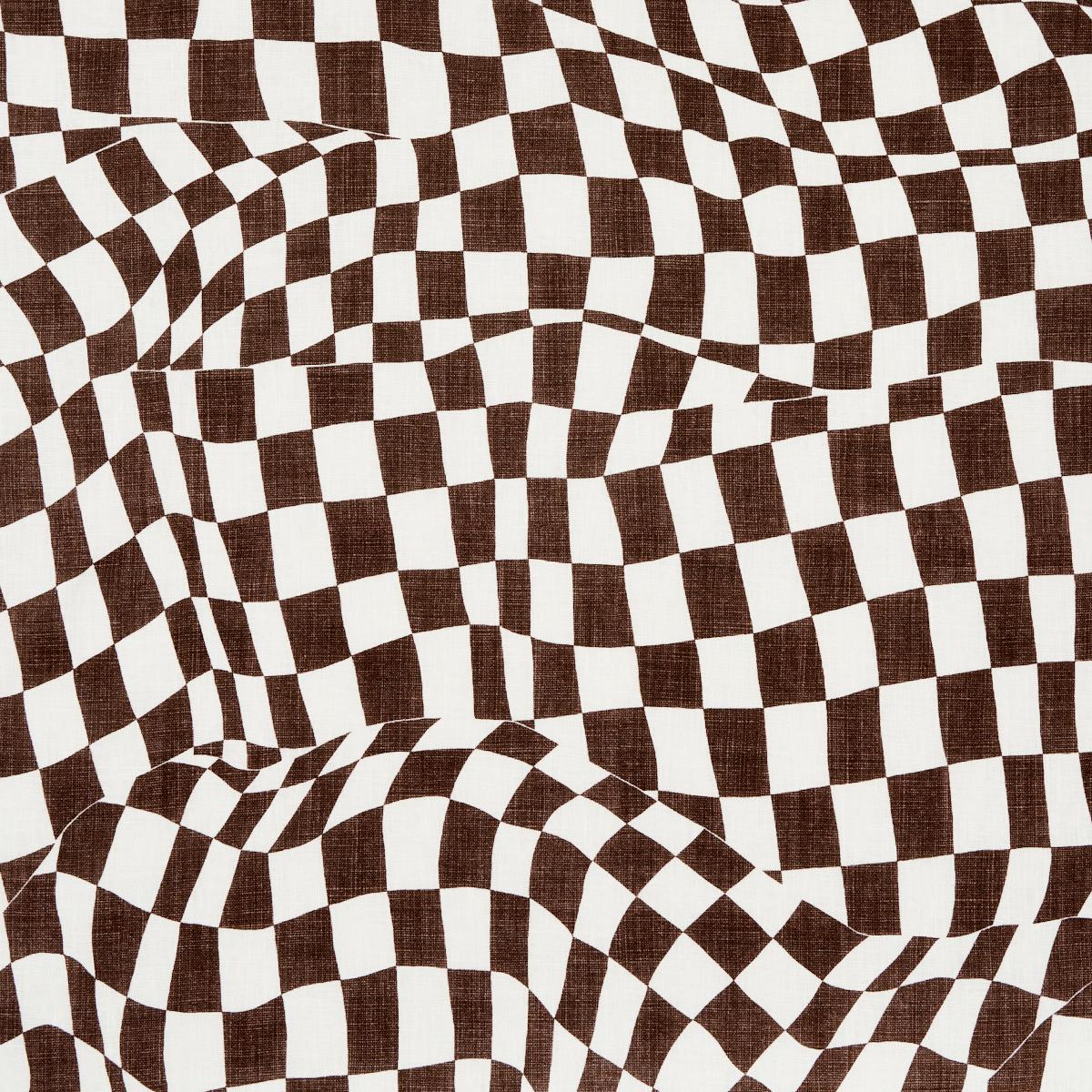 Schumacher Loose Check Brown Fabric