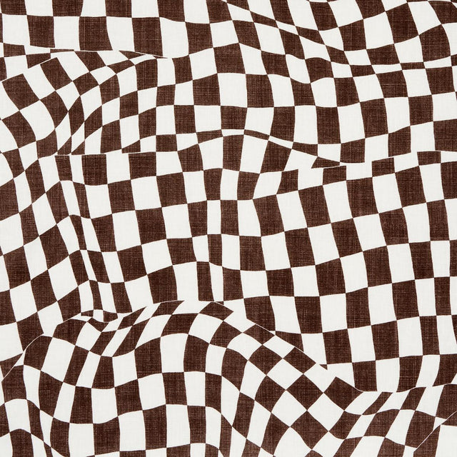Schumacher Loose Check Brown Fabric