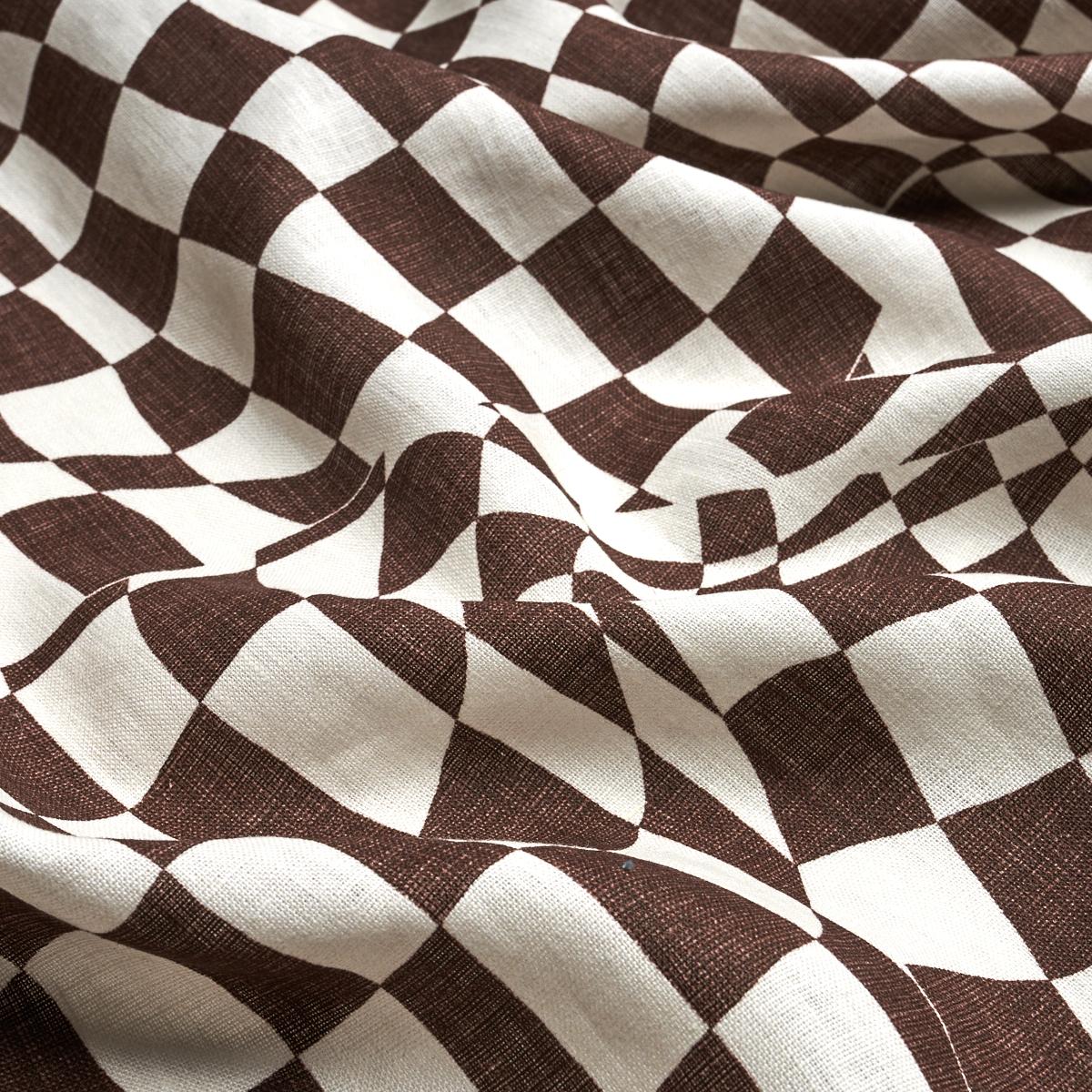 Schumacher Loose Check Brown Fabric