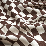 Schumacher Loose Check Brown Fabric