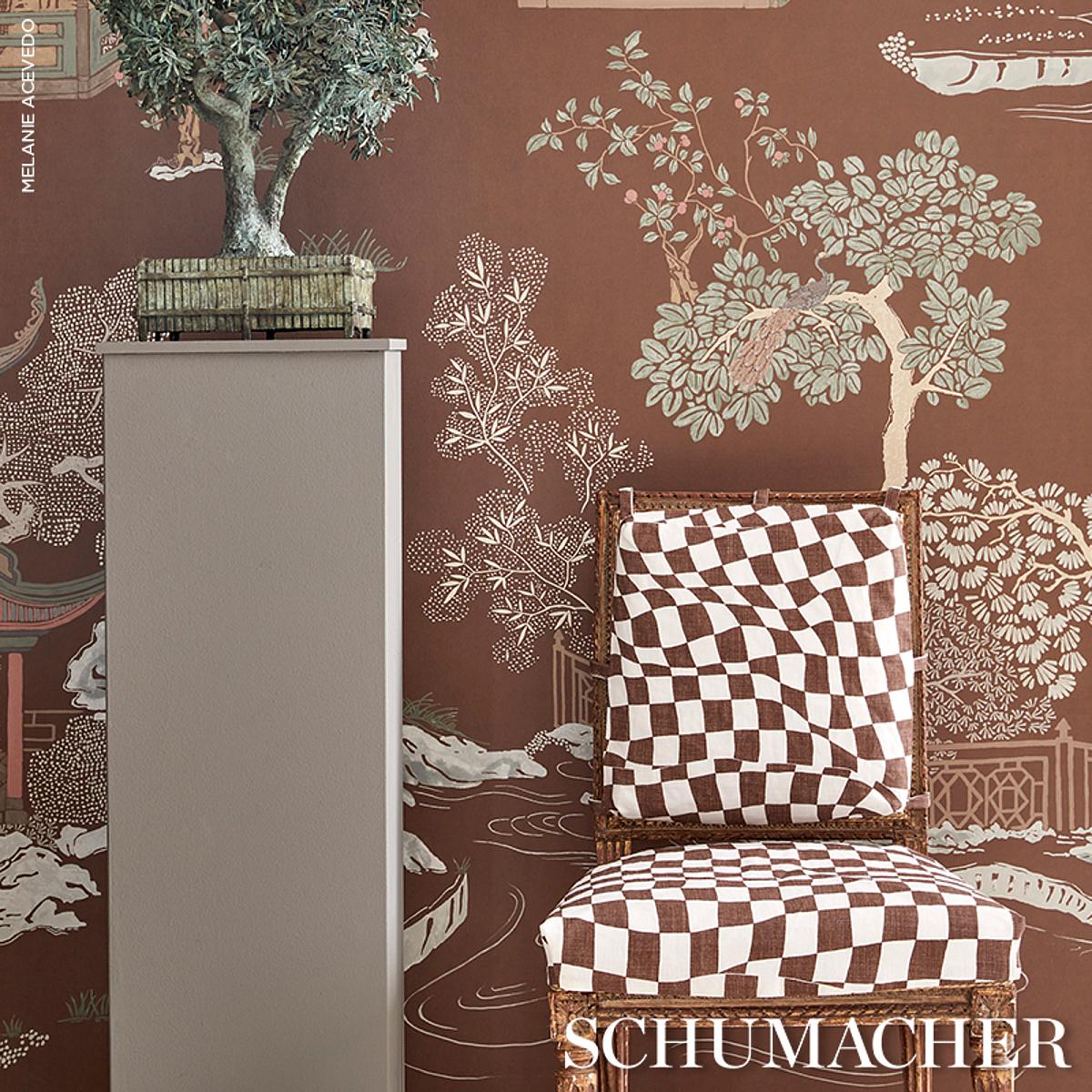 Schumacher Loose Check Brown Fabric