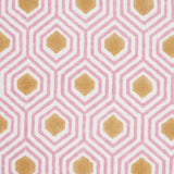 Schumacher Otis Hand Print Pink & Gold Fabric
