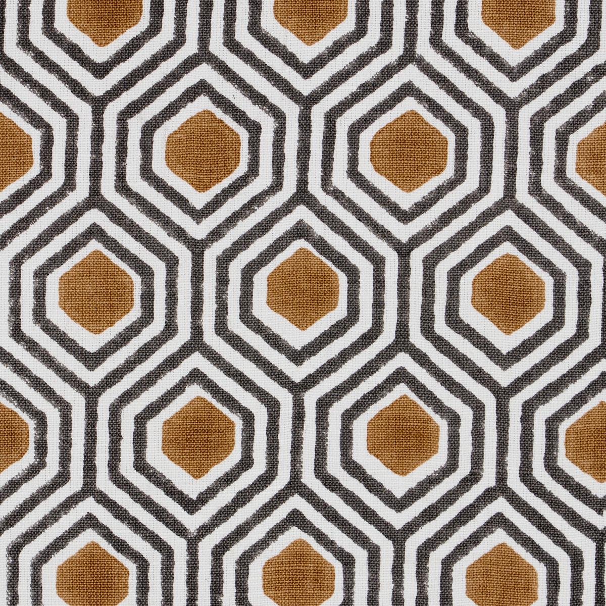 Schumacher Otis Hand Print Dark Neutral Fabric