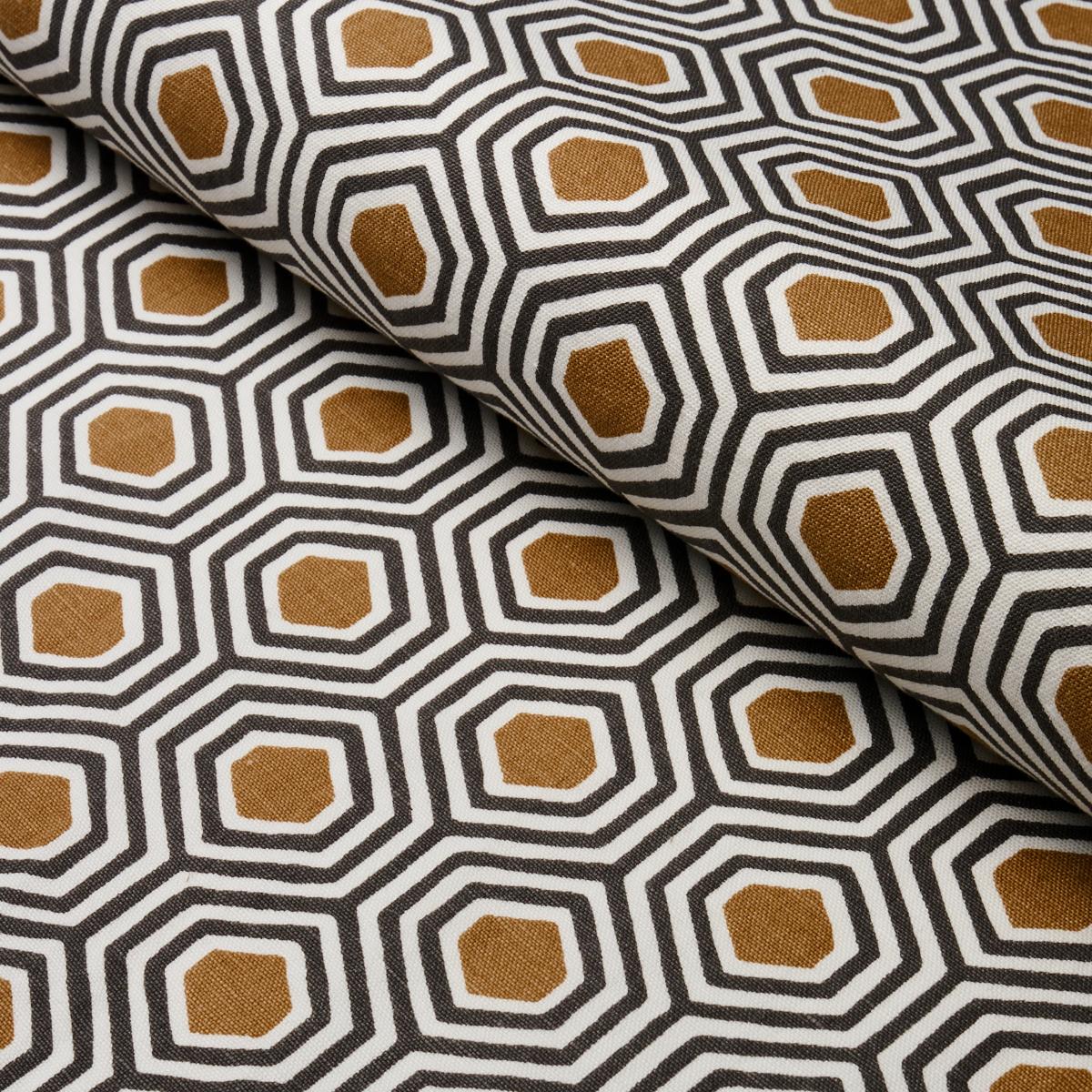 Schumacher Otis Hand Print Dark Neutral Fabric