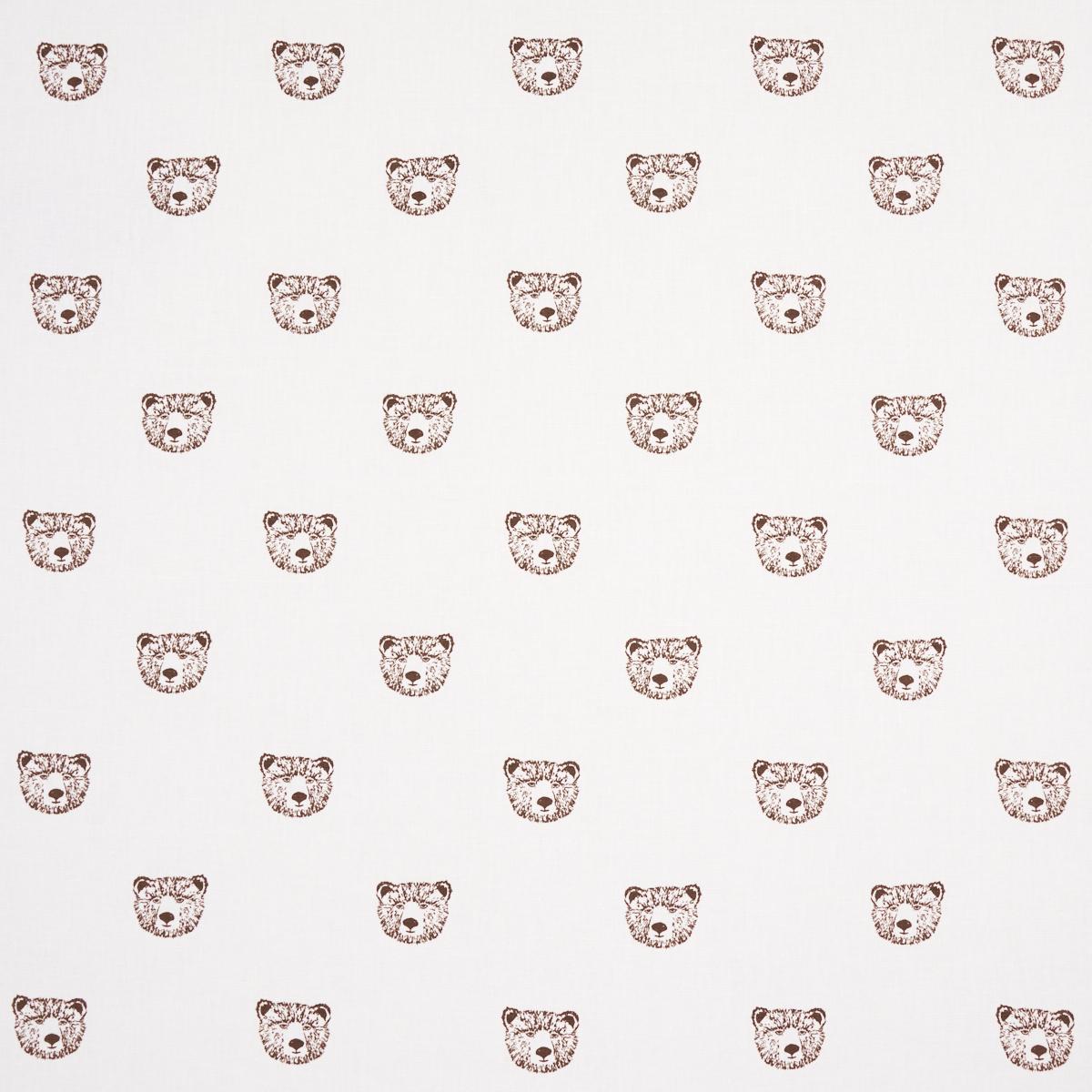 Schumacher Bear High Performance Print Ivory Fabric