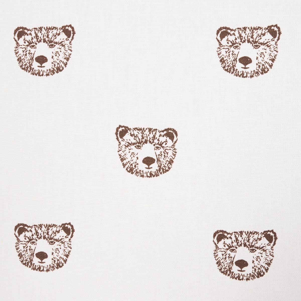 Schumacher Bear High Performance Print Ivory Fabric
