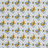 Schumacher Basile Trellis Yellow & Blue Fabric