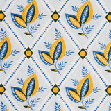 Schumacher Basile Trellis Yellow & Blue Fabric
