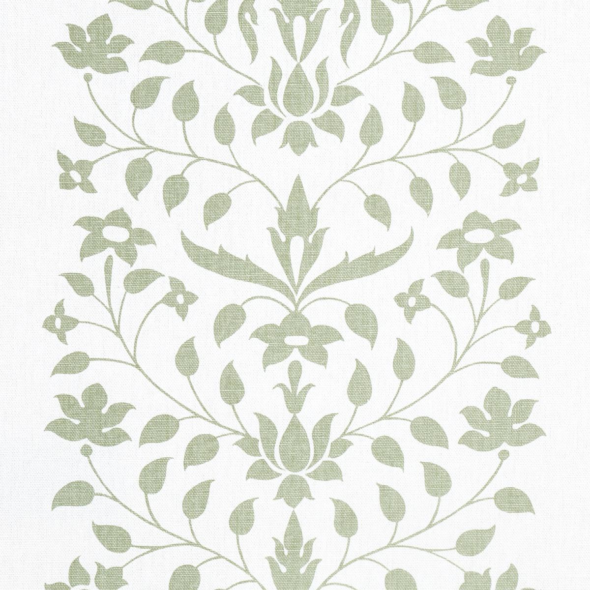Schumacher Jaipur Mughal Flower Green Fabric