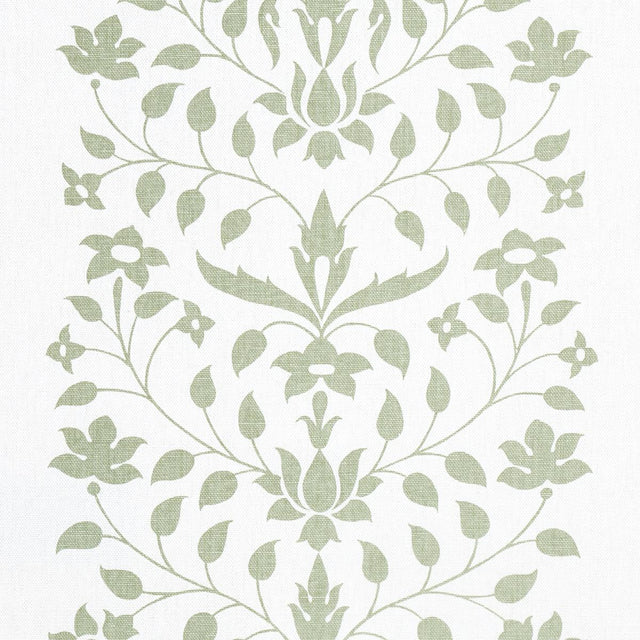 Schumacher Jaipur Mughal Flower Green Fabric