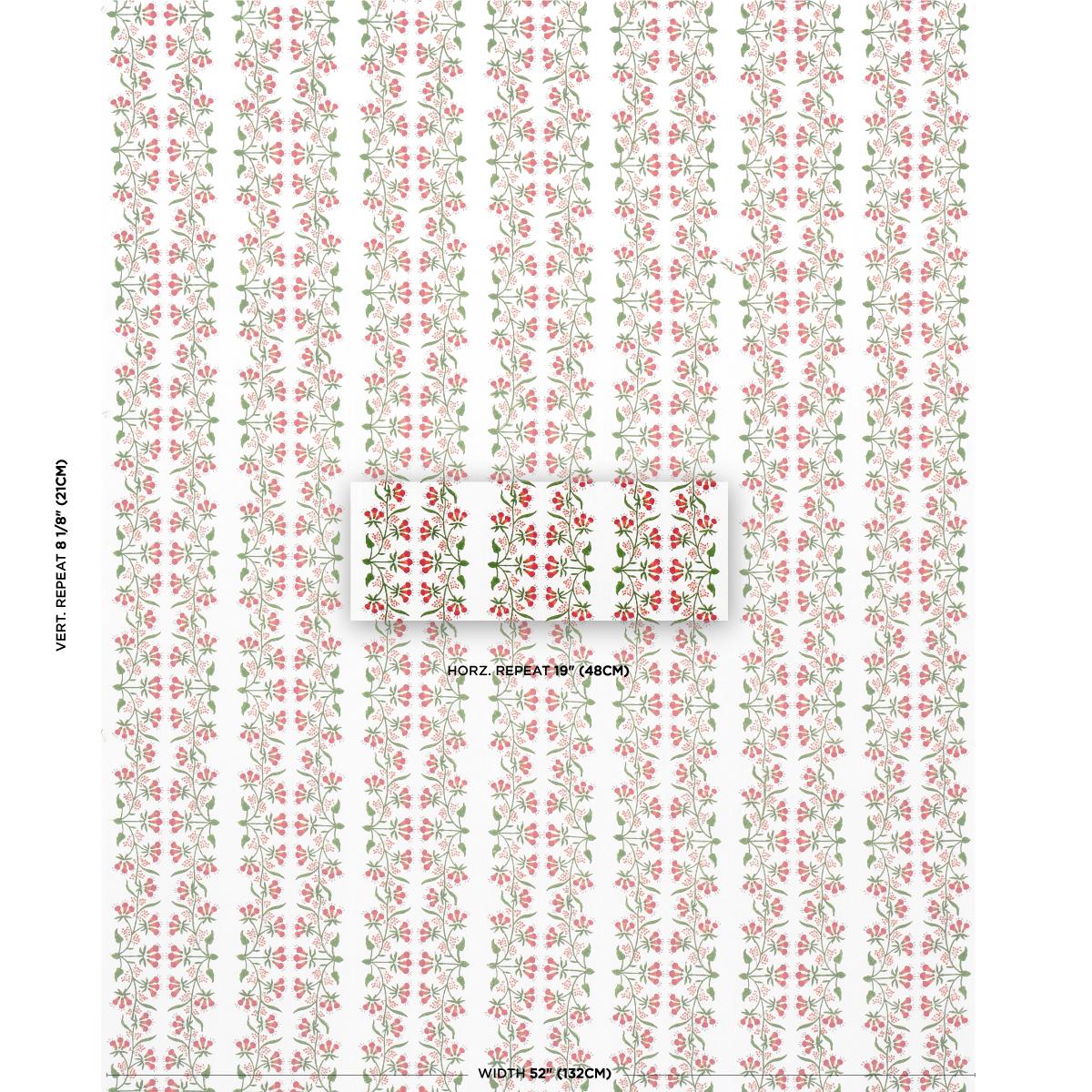 Schumacher Himalaya Hand Block Print Pink Fabric