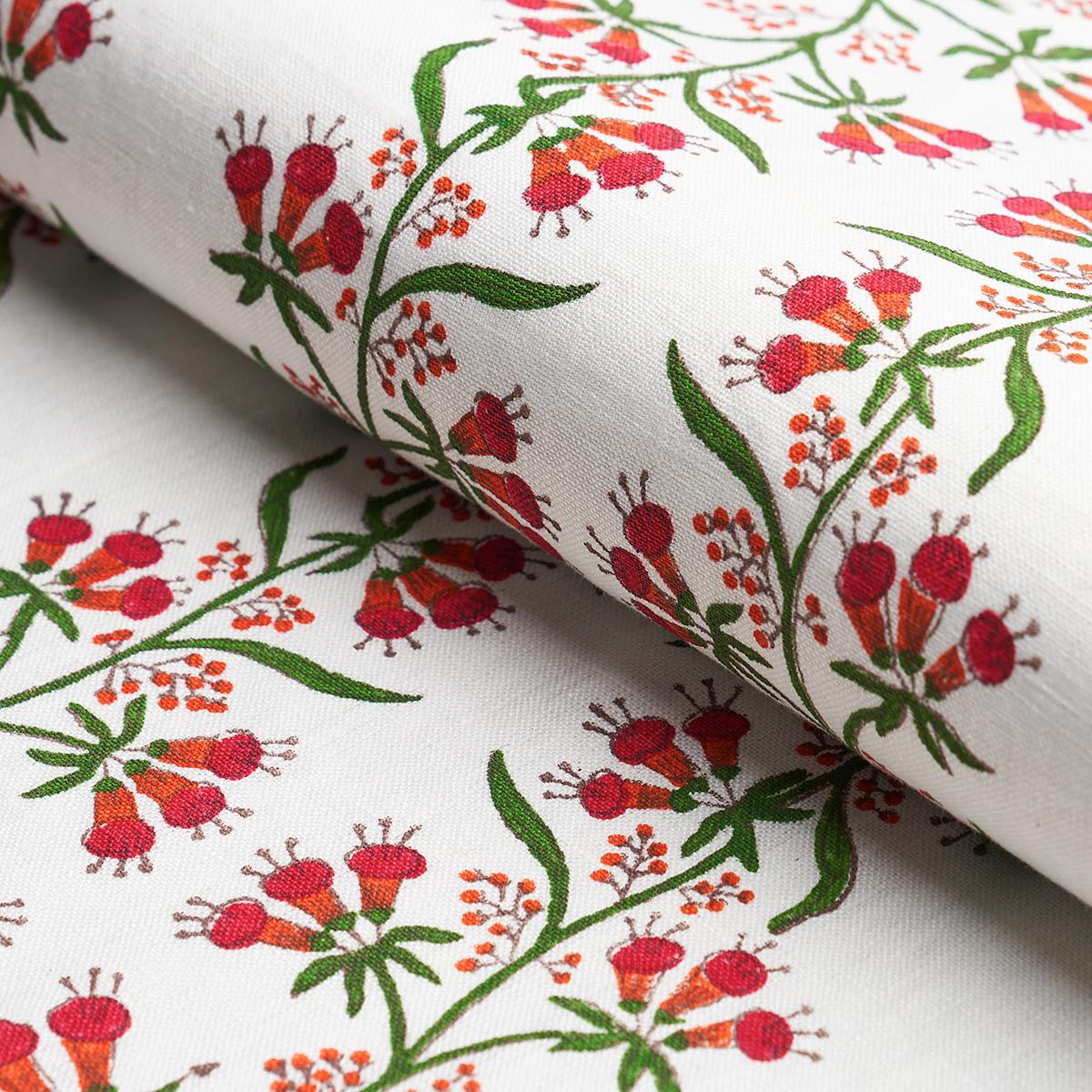 Schumacher Himalaya Hand Block Print Pink Fabric