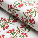 Schumacher Himalaya Hand Block Print Pink Fabric