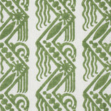Schumacher Venetian Zig Zag Block Print Green Fabric