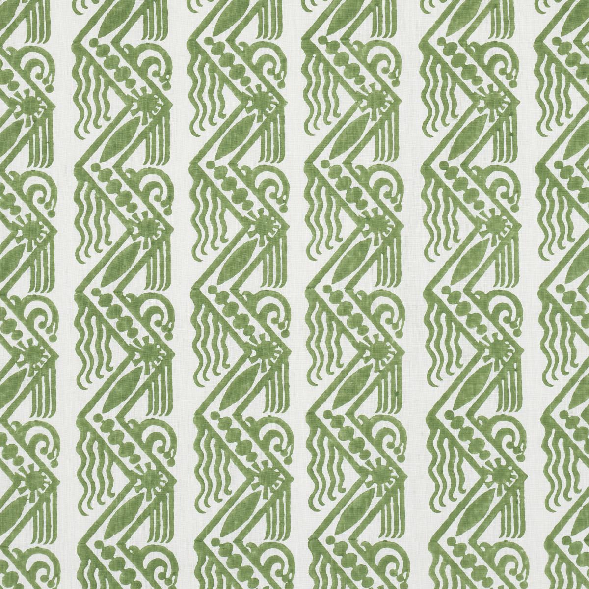 Schumacher Venetian Zig Zag Block Print Green Fabric