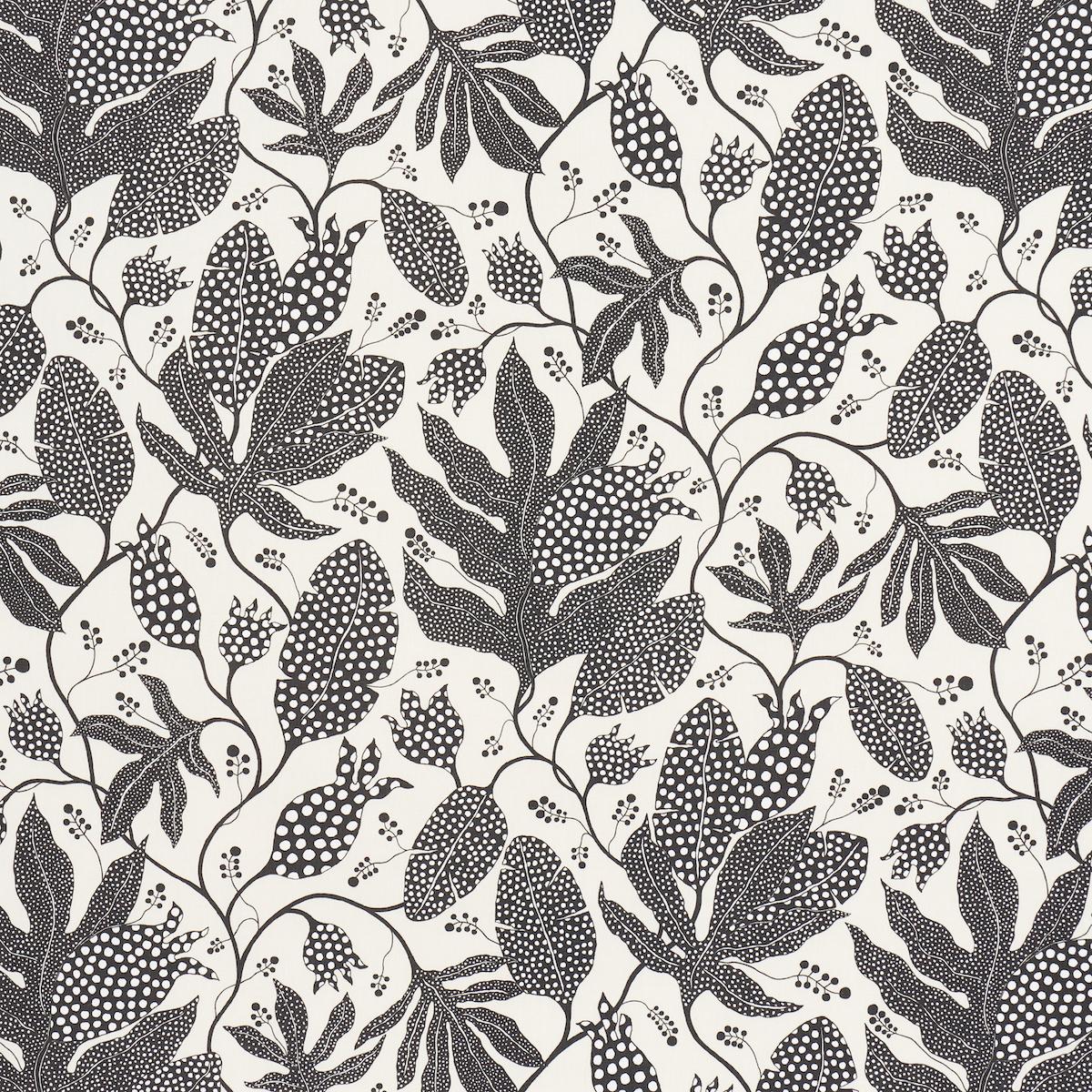 Schumacher Polka Dot Jungle Black & Cream Fabric