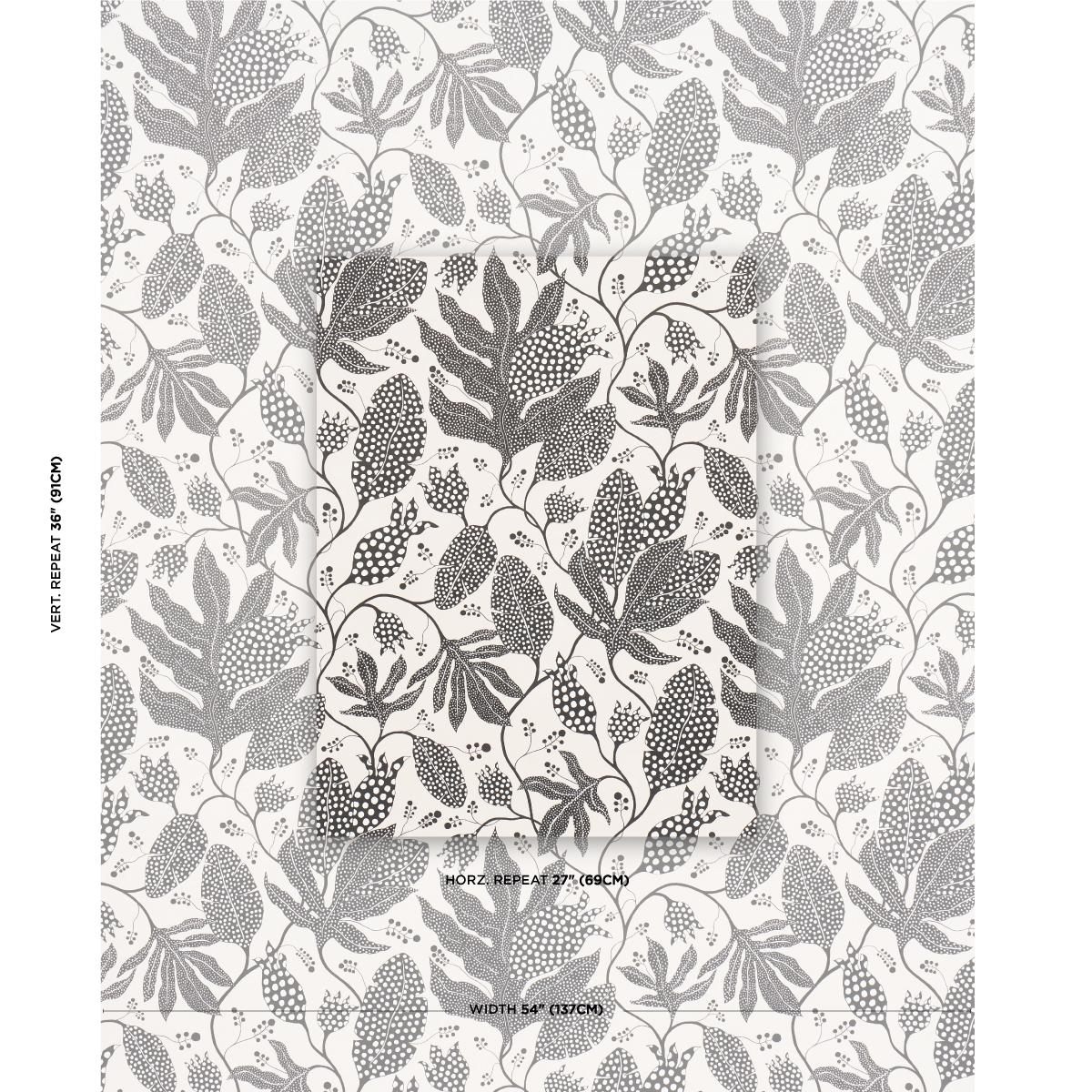 Schumacher Polka Dot Jungle Black & Cream Fabric