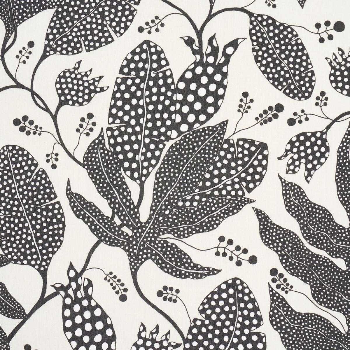 Schumacher Polka Dot Jungle Black & Cream Fabric