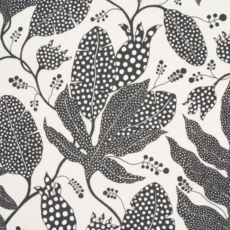 Schumacher Polka Dot Jungle Black & Cream Fabric