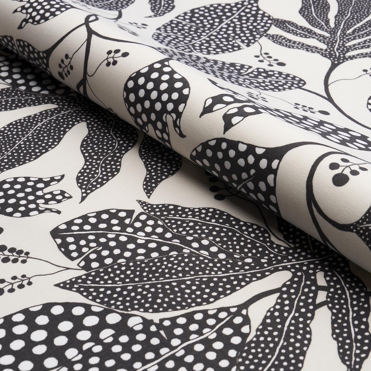 Schumacher Polka Dot Jungle Black & Cream Fabric