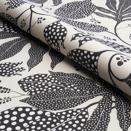 Schumacher Polka Dot Jungle Black & Cream Fabric