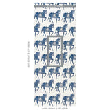 Schumacher Marwari Horse Navy Wallpaper