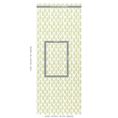 Schumacher Leaf Grass Green Wallpaper