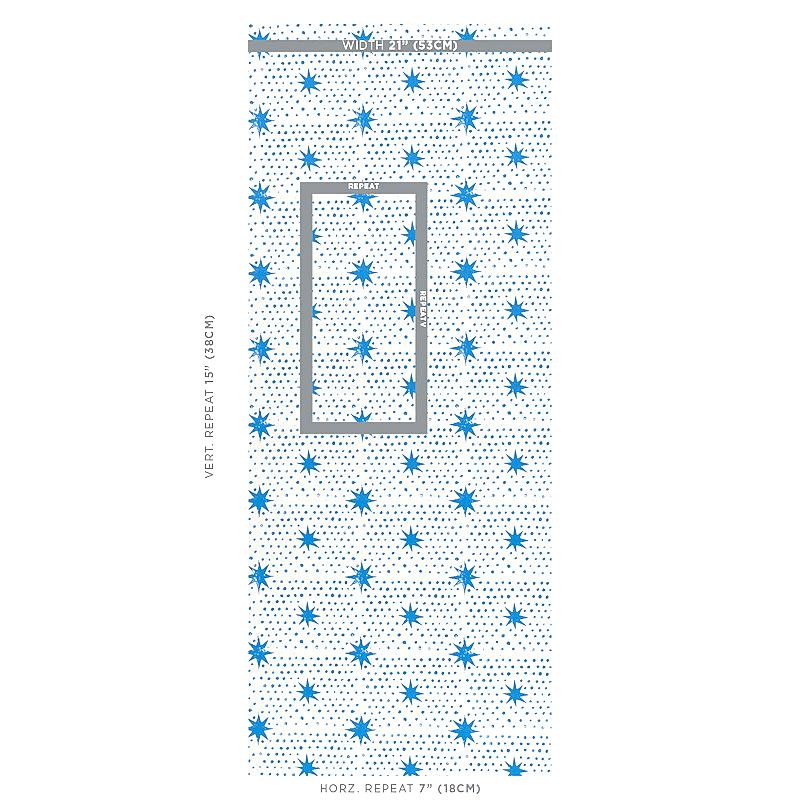 Schumacher Spot & Star Blue Wallpaper