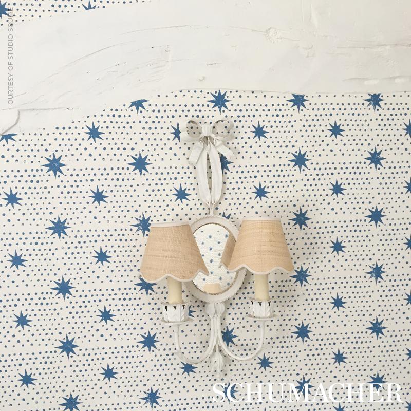Schumacher Spot & Star Blue Wallpaper