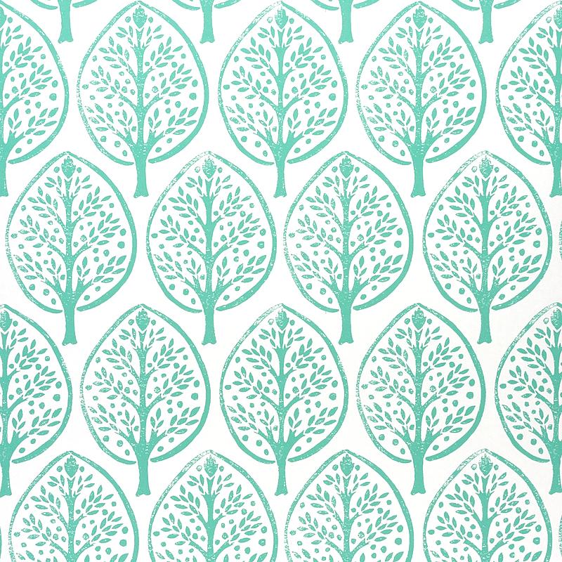 Schumacher Tree Seaglass Wallpaper