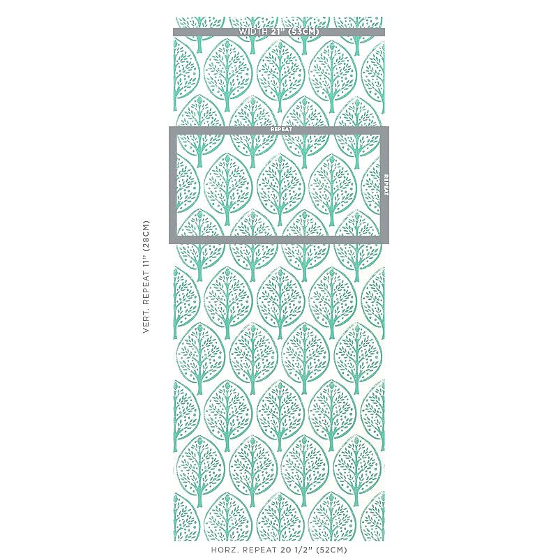 Schumacher Tree Seaglass Wallpaper
