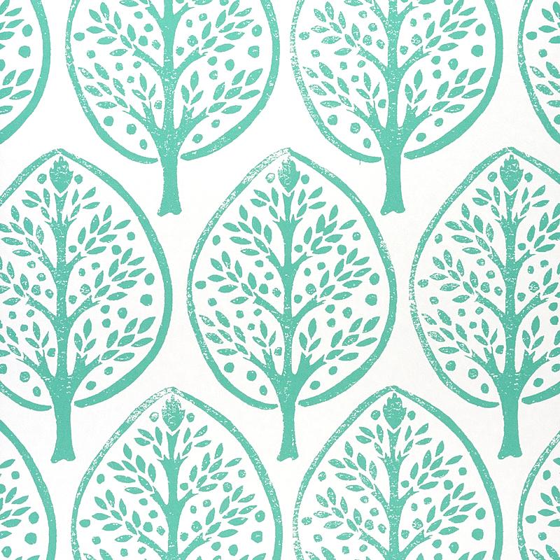 Schumacher Tree Seaglass Wallpaper