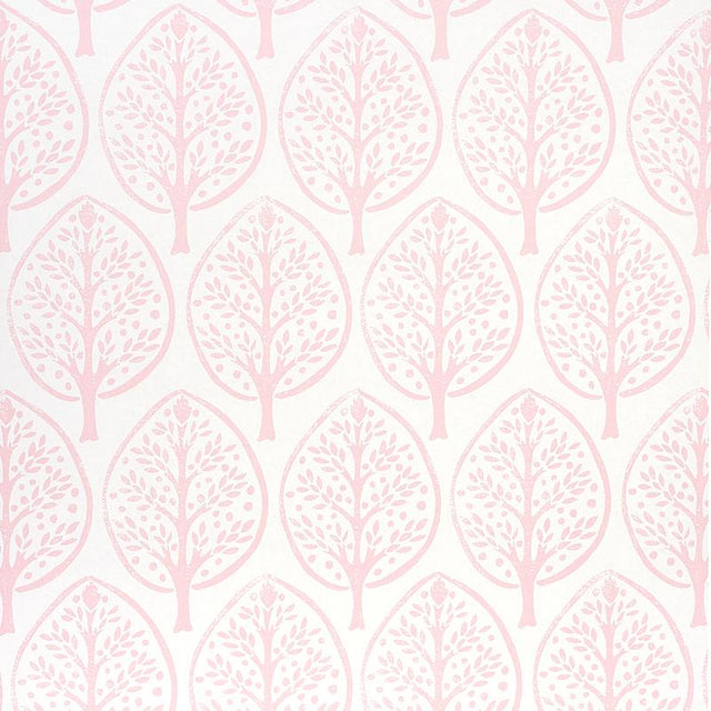 Schumacher Tree Pink Wallpaper