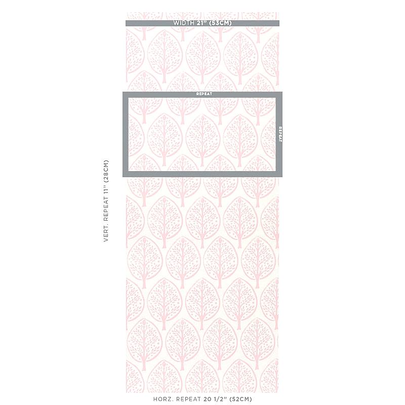 Schumacher Tree Pink Wallpaper