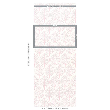 Schumacher Tree Pink Wallpaper