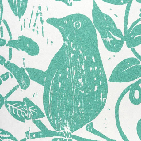 Schumacher Bird & Bee Seaglass Wallpaper