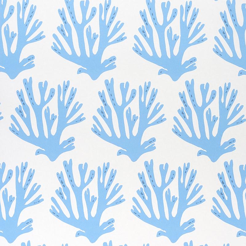 Schumacher Coral Blue Wallpaper